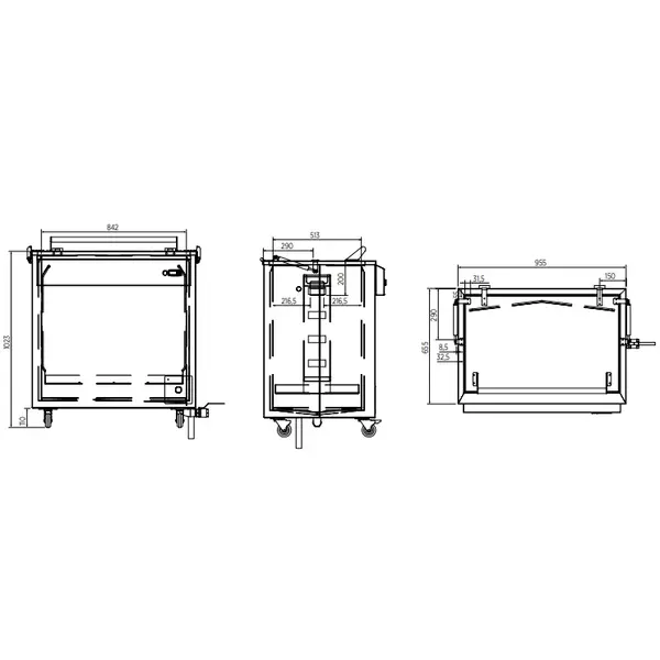 Voorreinigingsmachine | BASIC | EN600x800 | 300L | 75°C | 1.9kW (230V) | 1050x730x1020(h)mm