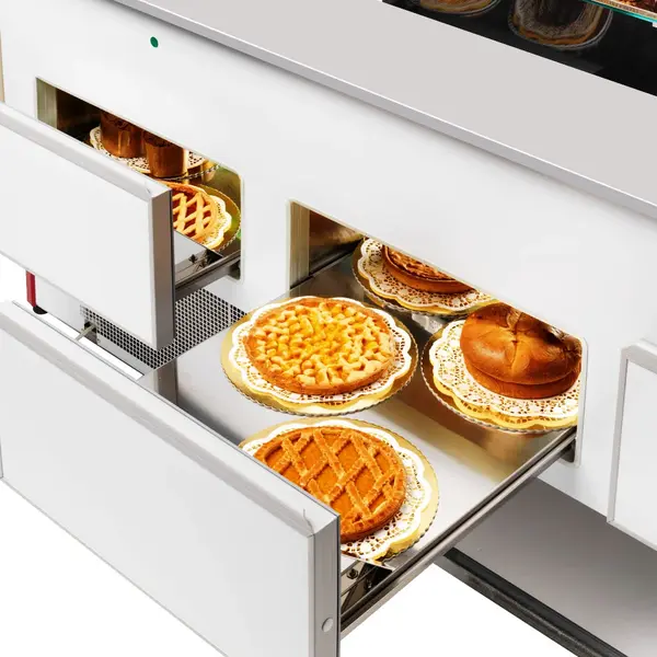 Gebak-/Patisseriekoeltoonbank | VERONA | Ladensysteem | +4°C/+6°C | Statisch | Kantelruit | 2200x980x1237(h)mm