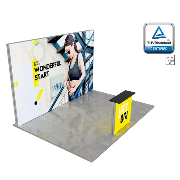 Beursstandset | LUMIX™ | LED-Frame + LED-Counter | ±12m² | Modulair | 4000x3000mm