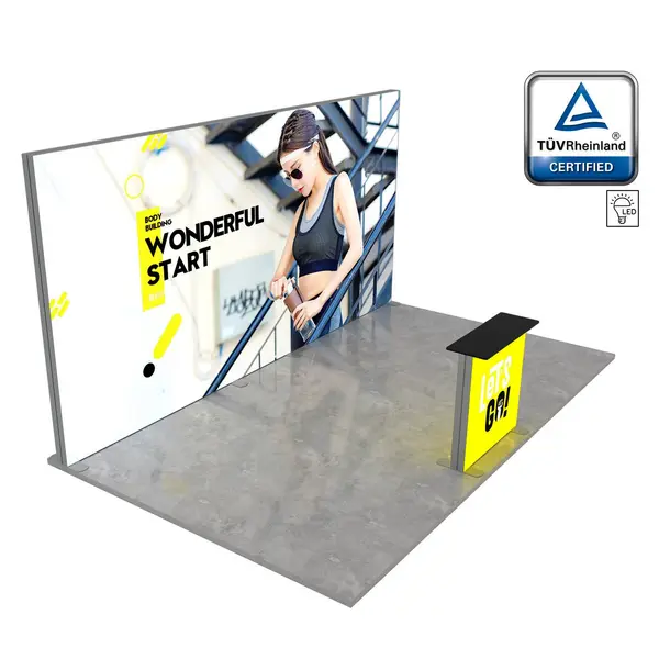 Beursstandset | LUMIX™ | LED-Frame + LED-Counter | ±15m² | Modulair | 5000x3000mm