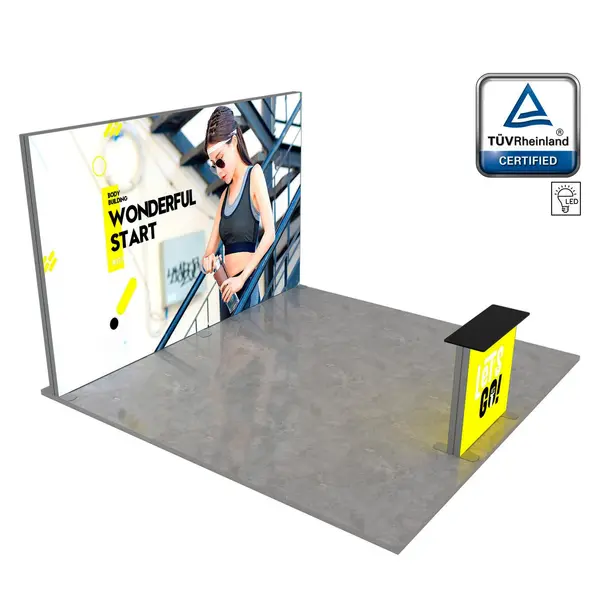 Beursstandset | LUMIX™ | LED-Frame + LED-Counter | ±16m² | Modulair | 4000x4000mm