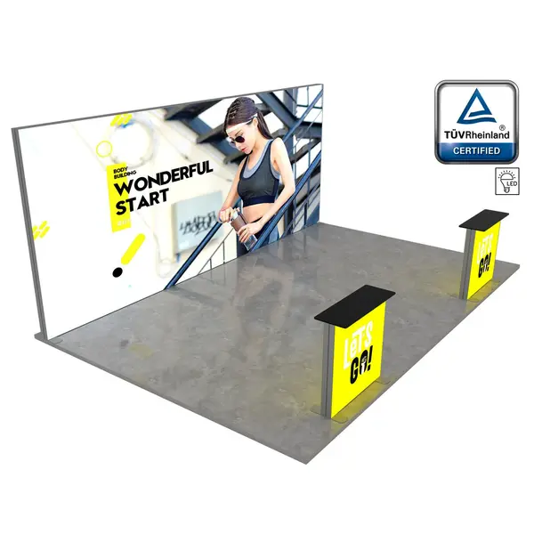 Beursstandset | LUMIX™ | LED-Frame + 2 LED-Counters | ±18m² | Modulair | 6000x3000mm