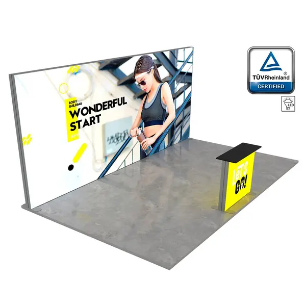 Beursstandset | LUMIX™ | LED-Frame + LED-Counter | ±24m² | Modulair | 6000x4000mm