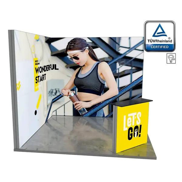 Beursstandset | LUMIX™ | 2 LED-Frames + LED-Counter | ±9m² | Modulair | 3000x3000mm