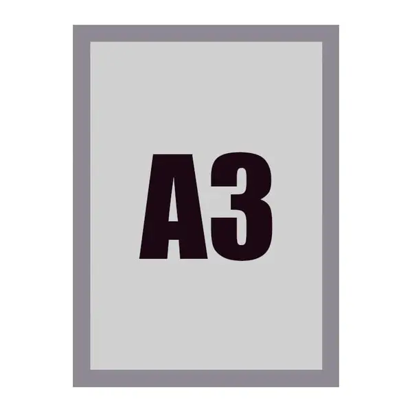 Magnetische Wissellijst | Zilvergrijs | Enkelzijdig | A3-Formaat | 297x420mm