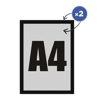 Luxus Magnetische Wissellijst | Zwart | Dubbelzijdig | A4-Formaat | 210x297mm