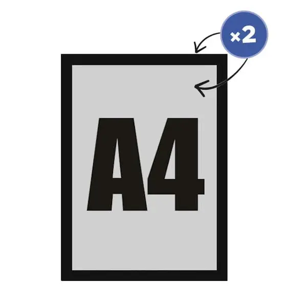Magnetische Wissellijst | Zwart | Dubbelzijdig | A4-Formaat | 210x297mm