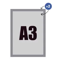 Luxus Magnetische Wissellijst | Zilvergrijs | Dubbelzijdig | A3-Formaat | 297x420mm