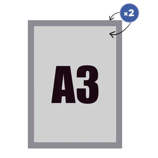 Magnetische Wissellijst | Zilvergrijs | Dubbelzijdig | A3-Formaat | 297x420mm