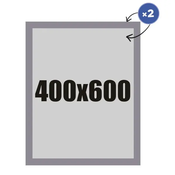 Magnetische Wissellijst | Zilvergrijs | Dubbelzijdig | 400x600mm