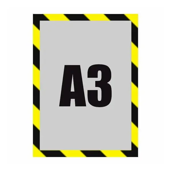 Magnetische Wissellijst | Zwart/Geel | Enkelzijdig | A3-Formaat | 297x420mm