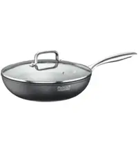 Pintinox Wokpan | STONE 1 | Aluminium (Antiaanbaklaag) | Div. Warmtebronnen | Platte Bodem | Incl. Deksel | Ø280x95(h)mm 