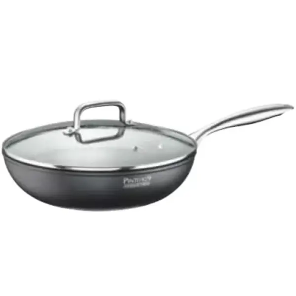 Wokpan | STONE 1 | Aluminium (Antiaanbaklaag) | Div. Warmtebronnen | Platte Bodem | Incl. Deksel | Ø280x95(h)mm