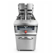 UNNI-COOKING Automatische Friteuse | DuoLift PRO | Elektrisch | 13.5+13.5L | 105°C/190°C | 18kW (400V) | Aftapkranen | Digitaal | Automatische Mandlift | 400x825x920(h)mm