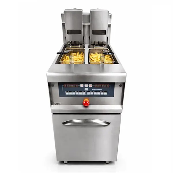 Automatische Friteuse | DuoLift PRO | Elektrisch | 13.5+13.5L | 105°C/190°C | 18kW (400V) | Aftapkranen | Digitaal | Automatische Mandlift | 400x825x920(h)mm