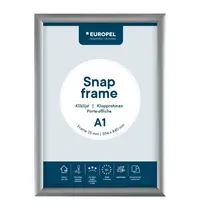 Europel Kliklijst | Aluminium | Zilvergrijs | A1-Formaat | Rand 25mm | Incl. Wandbevestiging