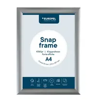 Europel Kliklijst | Aluminium | Zilvergrijs | A4-Formaat | Rand 25mm | Incl. Wandbevestiging | 241x328mm
