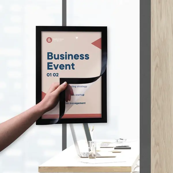 Magnetische Wissellijsten | Zwart | Dubbelzijdig | A5-Formaat | Rand 18mm | 2 Stuks | 175x237mm