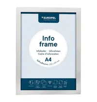 Europel Magnetische Wissellijsten | Zilvergrijs | Dubbelzijdig | A4-Formaat | Rand 18mm | 2 Stuks | 235x325mm