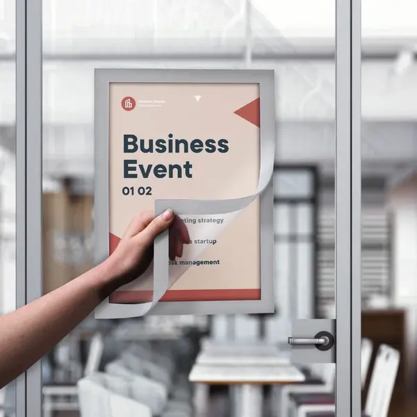 Magnetische Wissellijsten | Zilvergrijs | Dubbelzijdig | A4-Formaat | Rand 18mm | 2 Stuks | 235x325mm