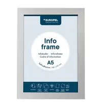 Europel Magnetische Wissellijsten | Zilvergrijs | Dubbelzijdig | A5-Formaat | Rand 18mm | 2 Stuks | 175x237mm