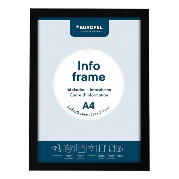 Magnetische Wissellijsten | Zwart | Dubbelzijdig | A4-Formaat | Rand 18mm | 2 Stuks | 235x325mm