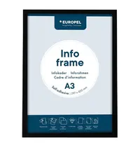 Europel Magnetische Wissellijsten | Zwart | Dubbelzijdig | A3-Formaat | Rand 18mm | 2 Stuks | 327x450mm 