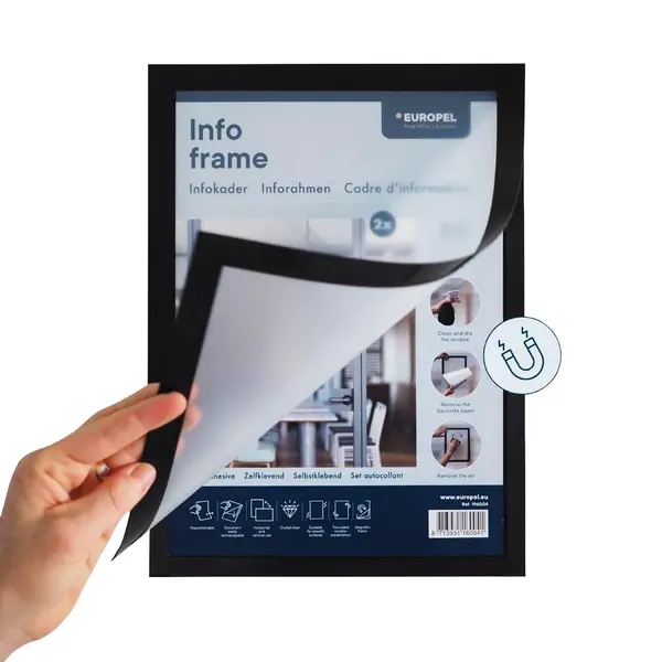 Magnetische Wissellijsten | Zwart | Dubbelzijdig | A3-Formaat | Rand 18mm | 2 Stuks | 327x450mm