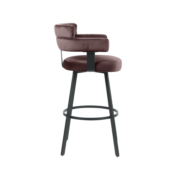 Barkruk Bardio | Taupe | Fluweel | Hoog | 2 stuks