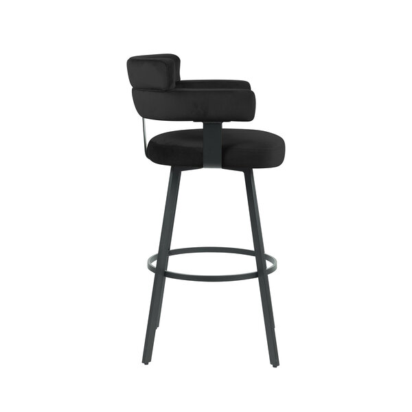 Barkruk Bardio | Zwart | Fluweel | Hoog | 2 stuks