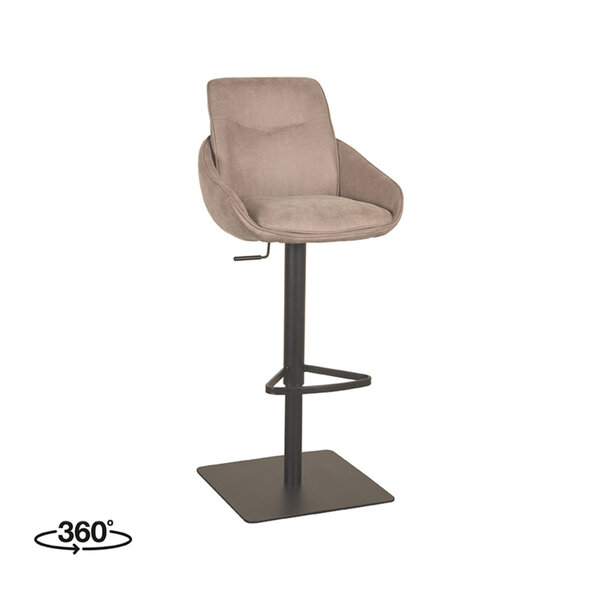 Barkruk Beauty | Taupe | Micro Suede | Gaslift