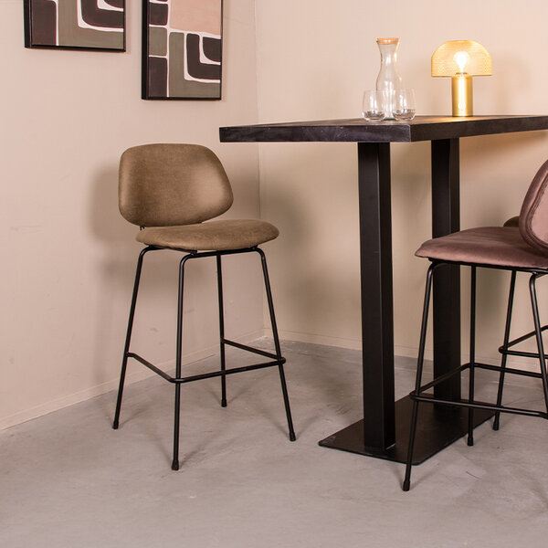 Barkruk Bello | Moss | Micro Suede | Hoog | 2 stuks