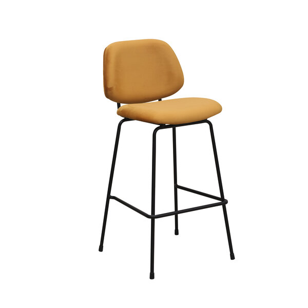 Barkruk Bello | Oker | Fluweel | Hoog | 2 stuks