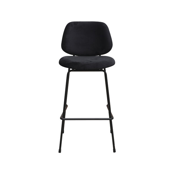 Barkruk Bello | Zwart | Fluweel | Hoog | 2 stuks