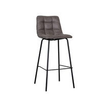 LABEL51 Barkruk Bistro | Antraciet | Micro Suede | Hoog