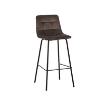 LABEL51 Barkruk Bistro | Taupe | Fluweel | Hoog