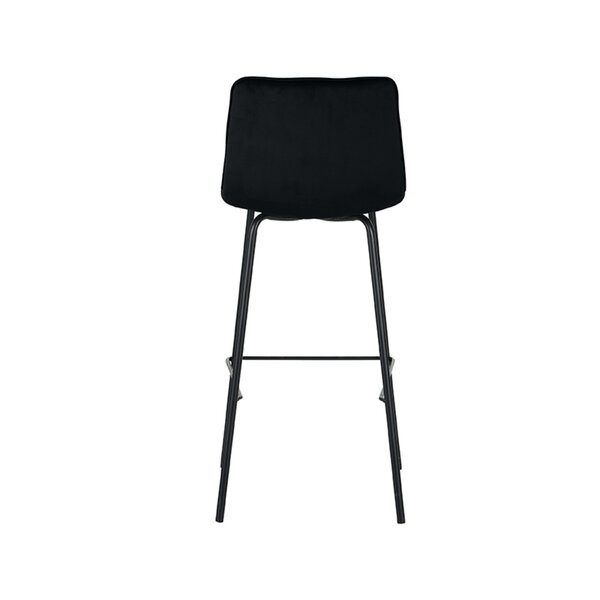 Barkruk Bistro | Zwart | Fluweel | Hoog
