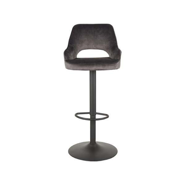 Barkruk Fer | Antraciet | Velours | Gaslift