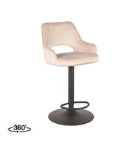 LABEL51 Barkruk Fer | Naturel | Velours | Gaslift 