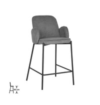 LABEL51 Barkruk Jari | Donkergrijs | Ribcord | Laag | 2 stuks 