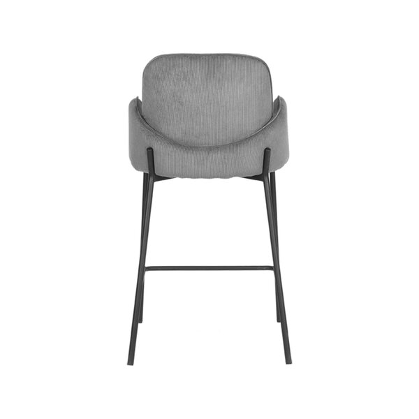 Barkruk Jari | Donkergrijs | Ribcord | Laag | 2 stuks