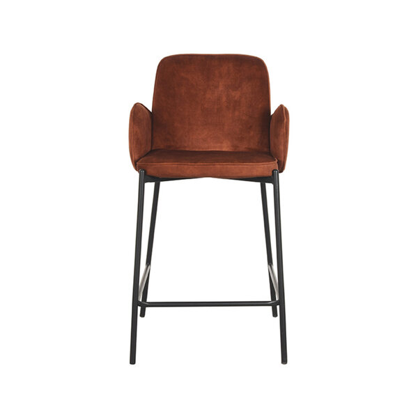 Barkruk Jari | Rust | Velours | Laag | 2 stuks