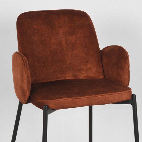 Barkruk Jari | Rust | Velours | Laag | 2 stuks