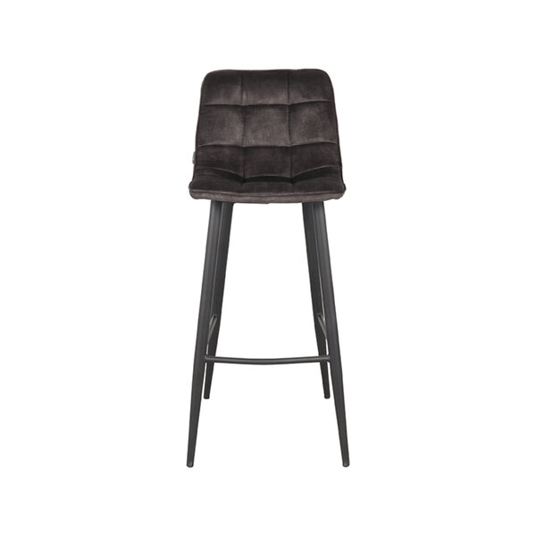 Barkruk Jelt | Antraciet | Velours | Hoog | 2 stuks