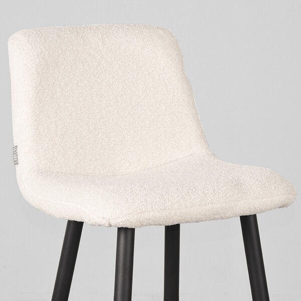 Barkruk Jep | Ivoor | Teddy | Laag | 2 stuks