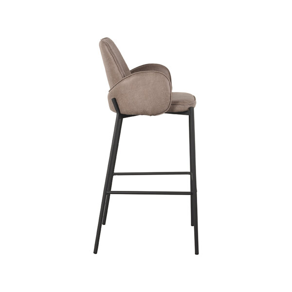 Barkruk Joni | Taupe | Micro Suede | Hoog | 2 stuks