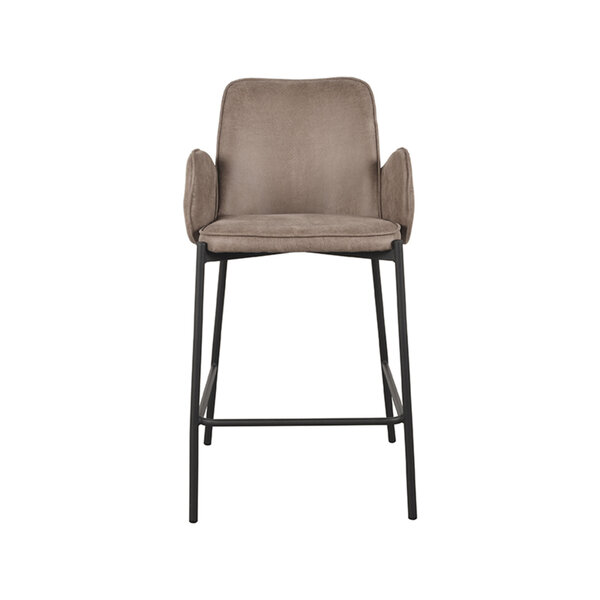 Barkruk Joni | Taupe | Micro Suede | Laag | 2 stuks