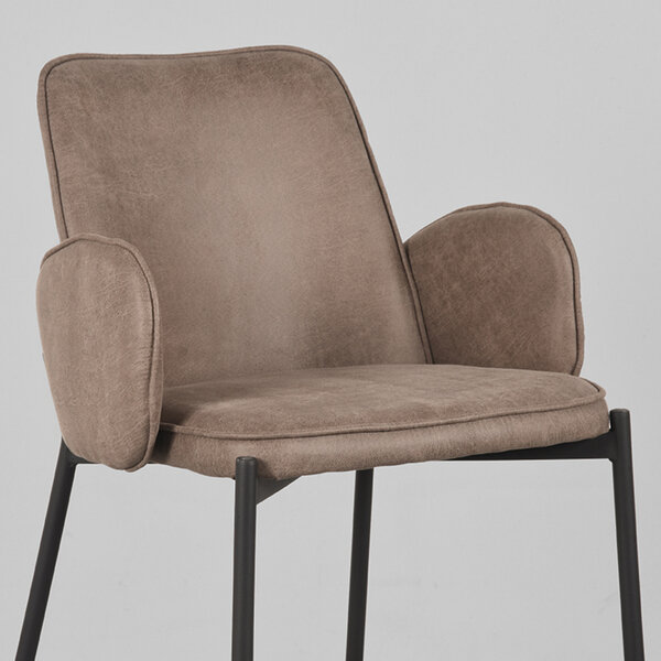 Barkruk Joni | Taupe | Micro Suede | Laag | 2 stuks