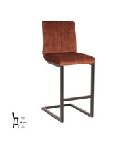 LABEL51 Barkruk Milo | Rust | Velours | Laag