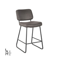 LABEL51 Barkruk Noah | Antraciet | Micro Suede | Laag